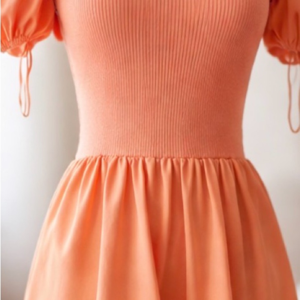And Now This Puff Sleeve Smocked Dress - Medium